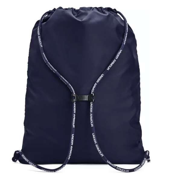 UNDER ARMOUR • Midnight Navy Metallic Silver UA Undeniable Sackpack Backpack - Picture 3 of 4